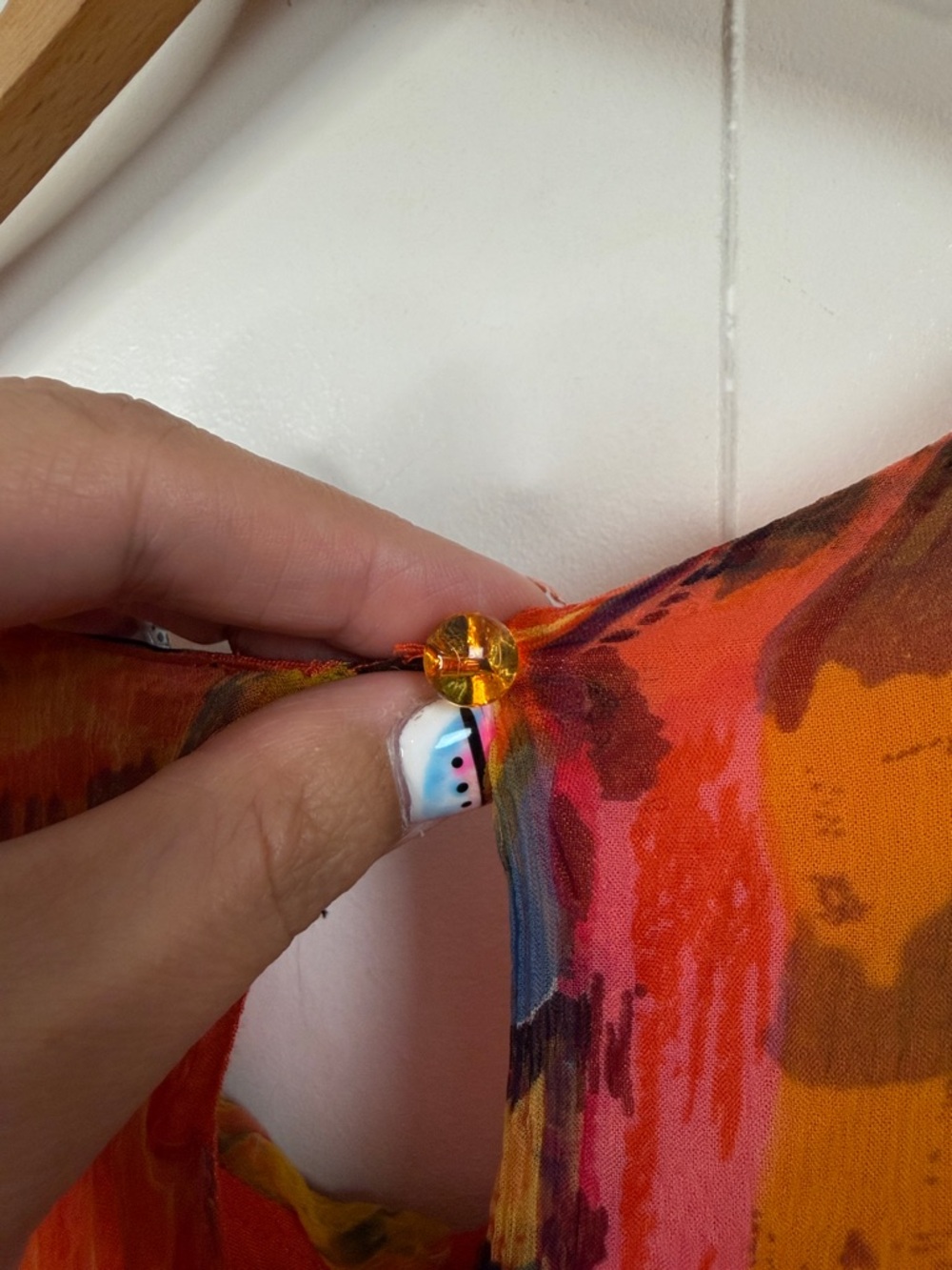 Vintage 90s Grunge Abstract Orange Art Wear Print Mesh Maxi Dress Size Small - Picture 8 of 12